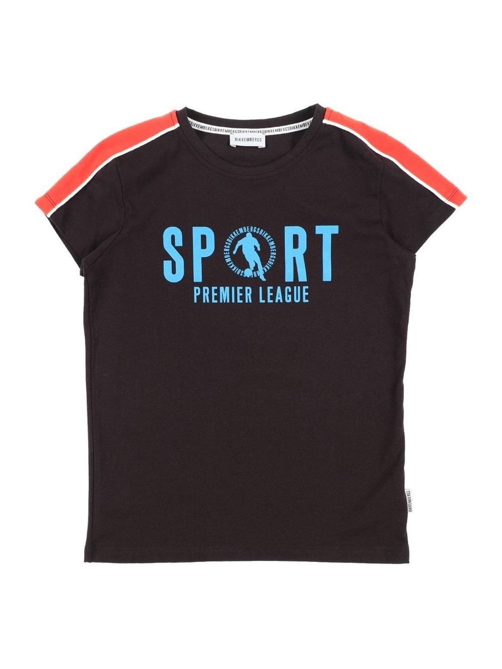 New ! 💥Bikkembergs dark brown T-shirt with Coral Shoulder Stripes ( boys 14 y)